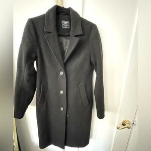 Black wool-blend coat